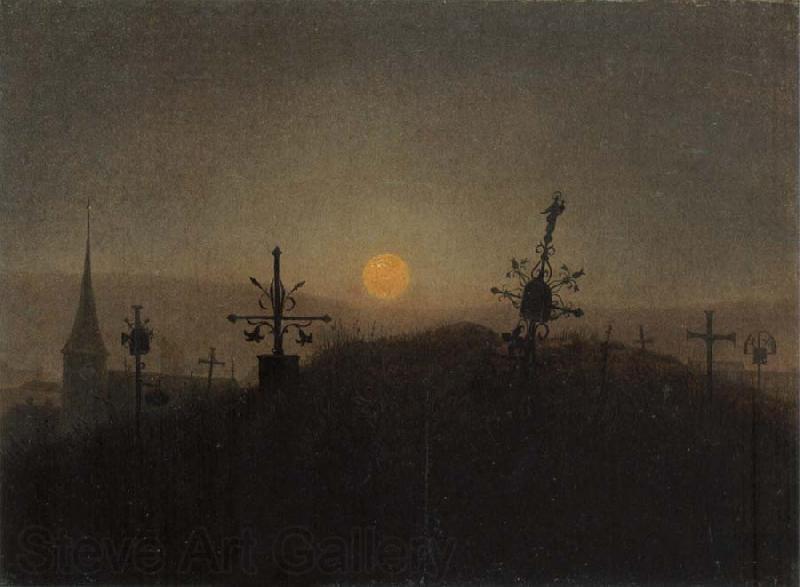 Carl Gustav Carus Cemetery in the Moonlight